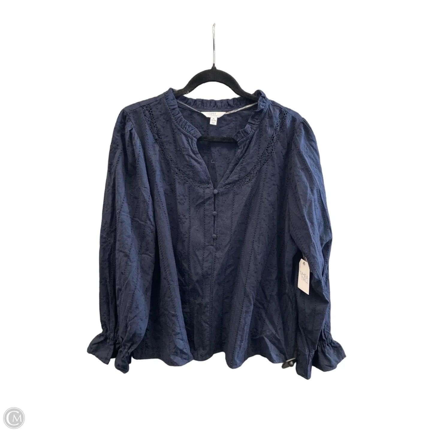 Top Long Sleeve By Time And Tru In Navy, Size: Xl