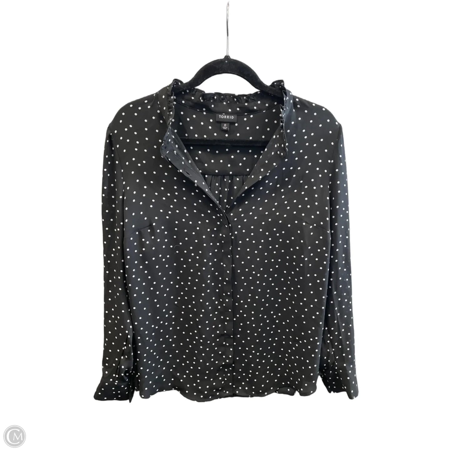 Blouse Long Sleeve By Torrid In Polkadot Pattern, Size: L