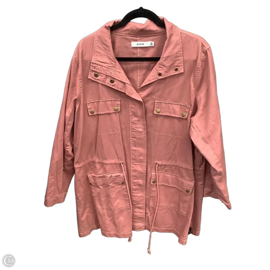 Jacket Utility By Just Fab In Pink, Size: 3x