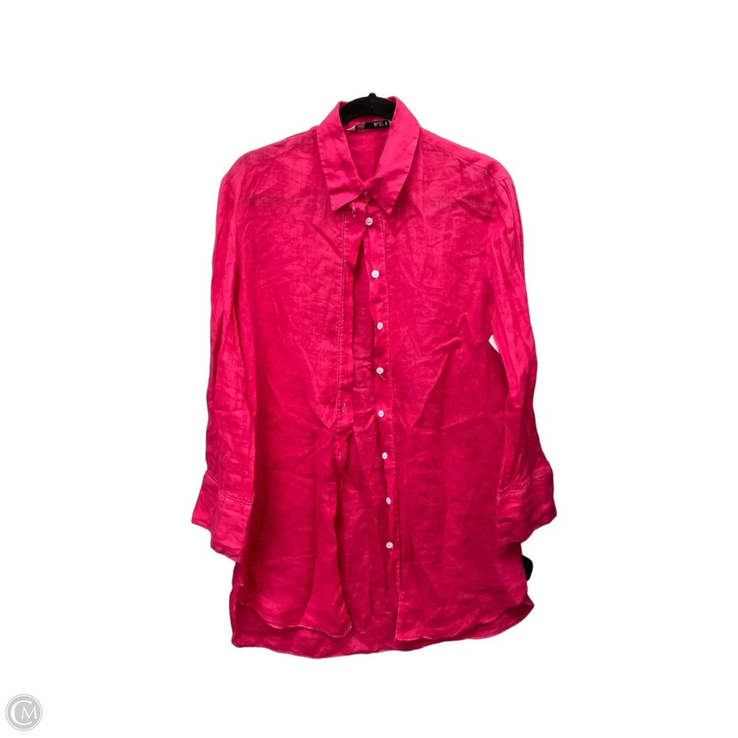 Tunic Long Sleeve By Zara In Pink, Size: S