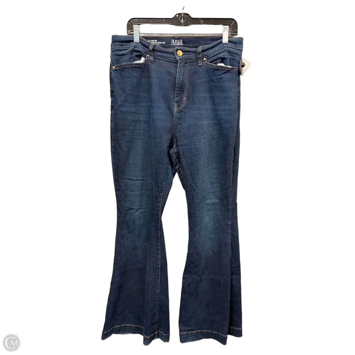 Jeans Flared By Ana In Blue Denim, Size: 14