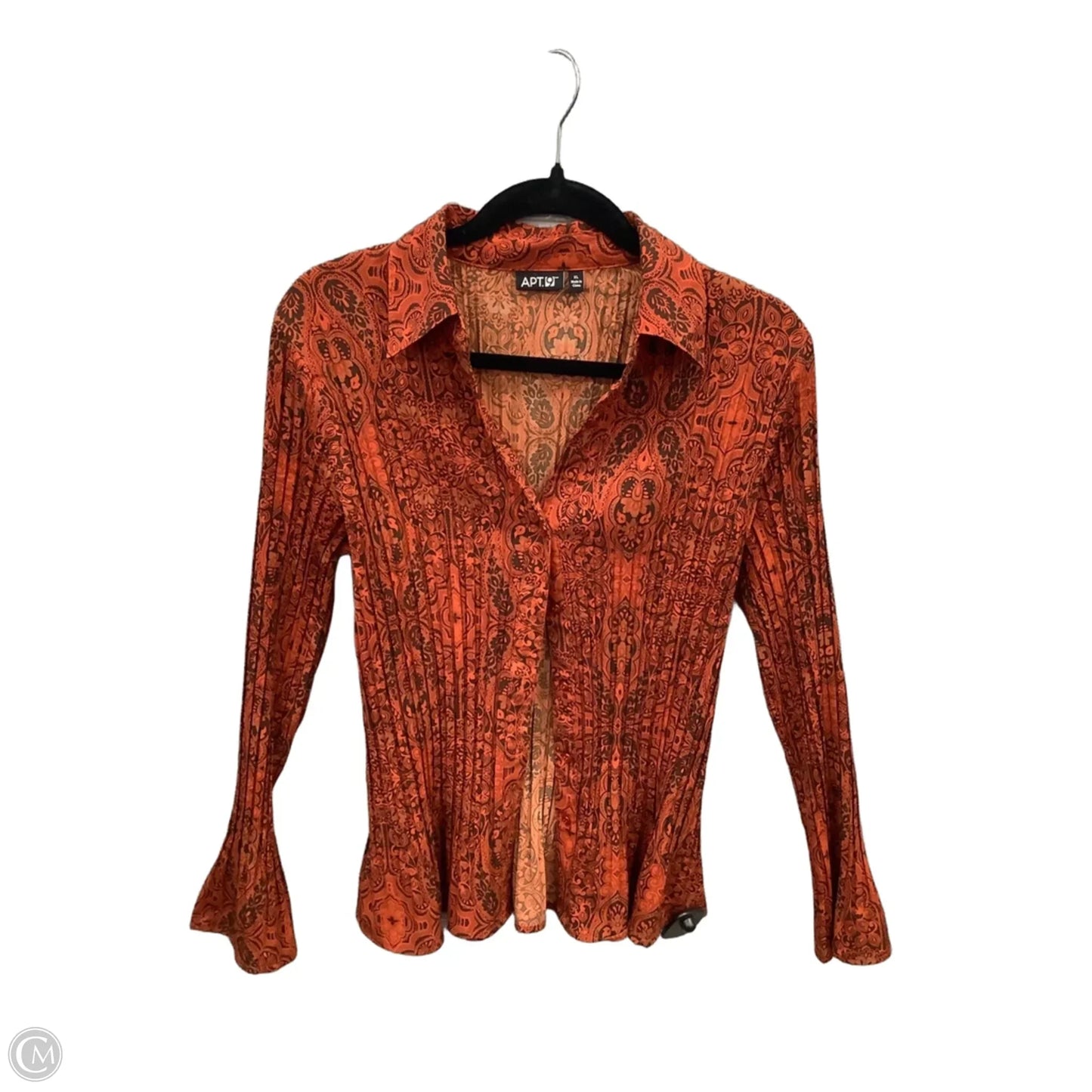 Top Long Sleeve By Apt 9 In Orange, Size: Xl