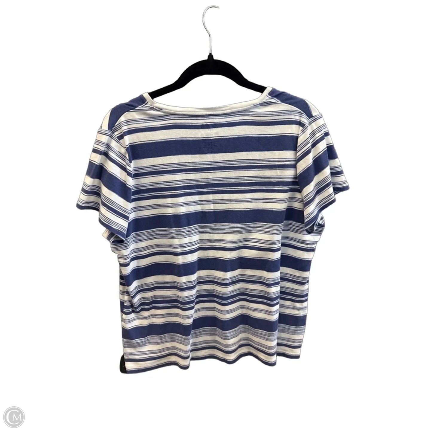 Top Short Sleeve By Croft And Barrow In Striped Pattern, Size: Xxl