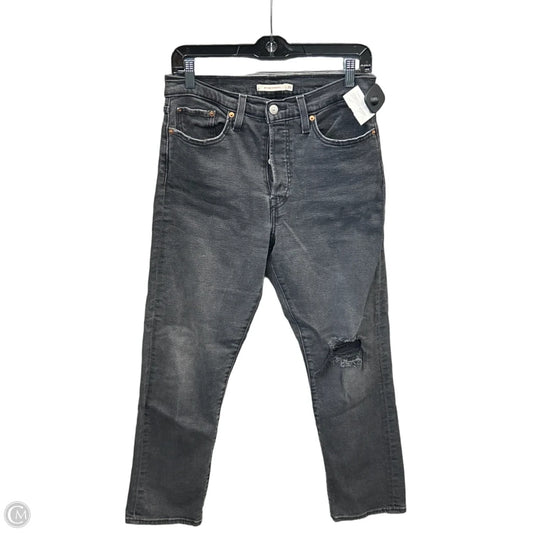 Jeans Straight By Levis In Black Denim, Size: 10