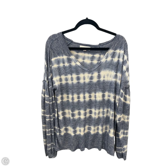 Top Long Sleeve By Knox Rose In Blue & White, Size: Xl
