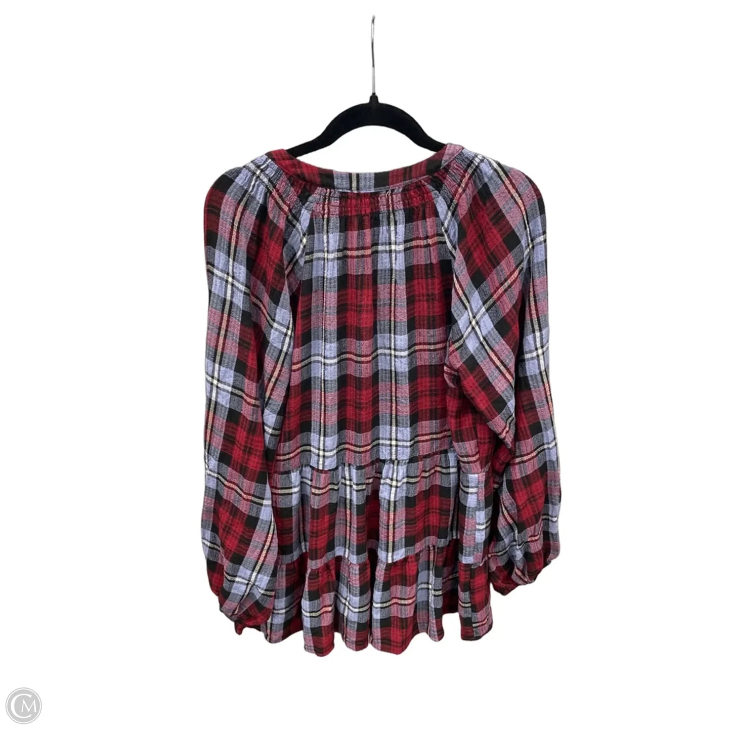 Tunic Long Sleeve By Maurices In Plaid Pattern, Size: Xl