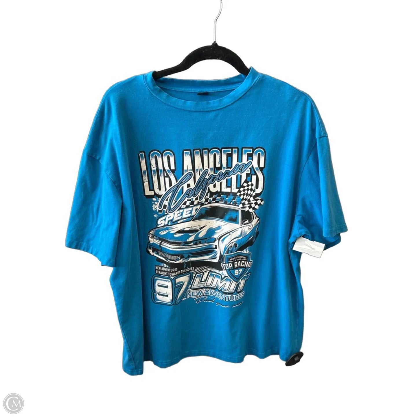 Top Short Sleeve By Shein In Blue, Size: L