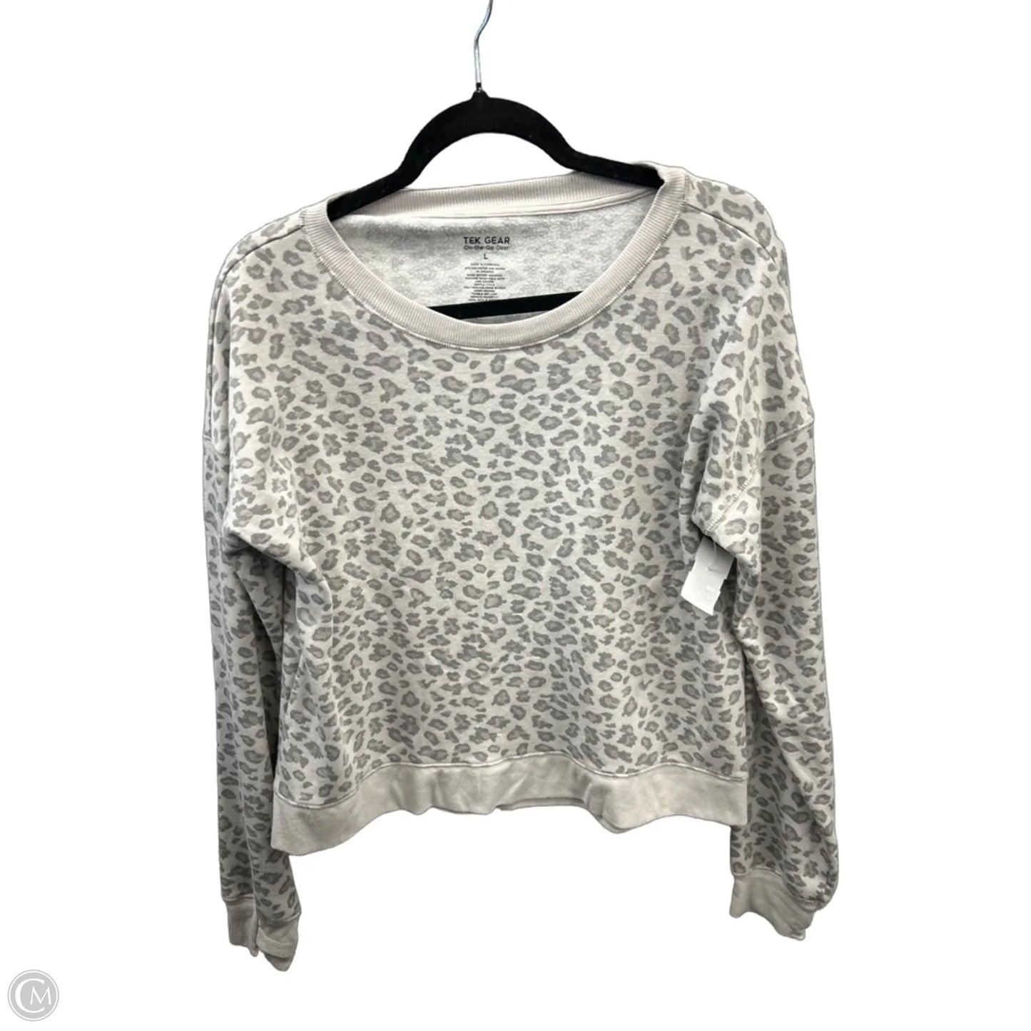 Athletic Top Long Sleeve Crewneck By Tek Gear In Animal Print, Size: L