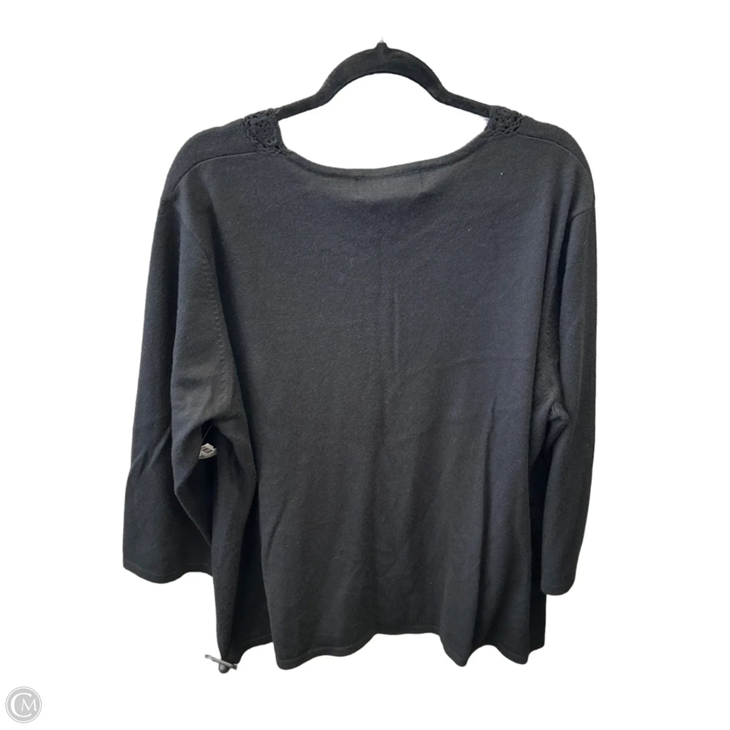 Top 3/4 Sleeve By Sag Harbor In Black, Size: 2x