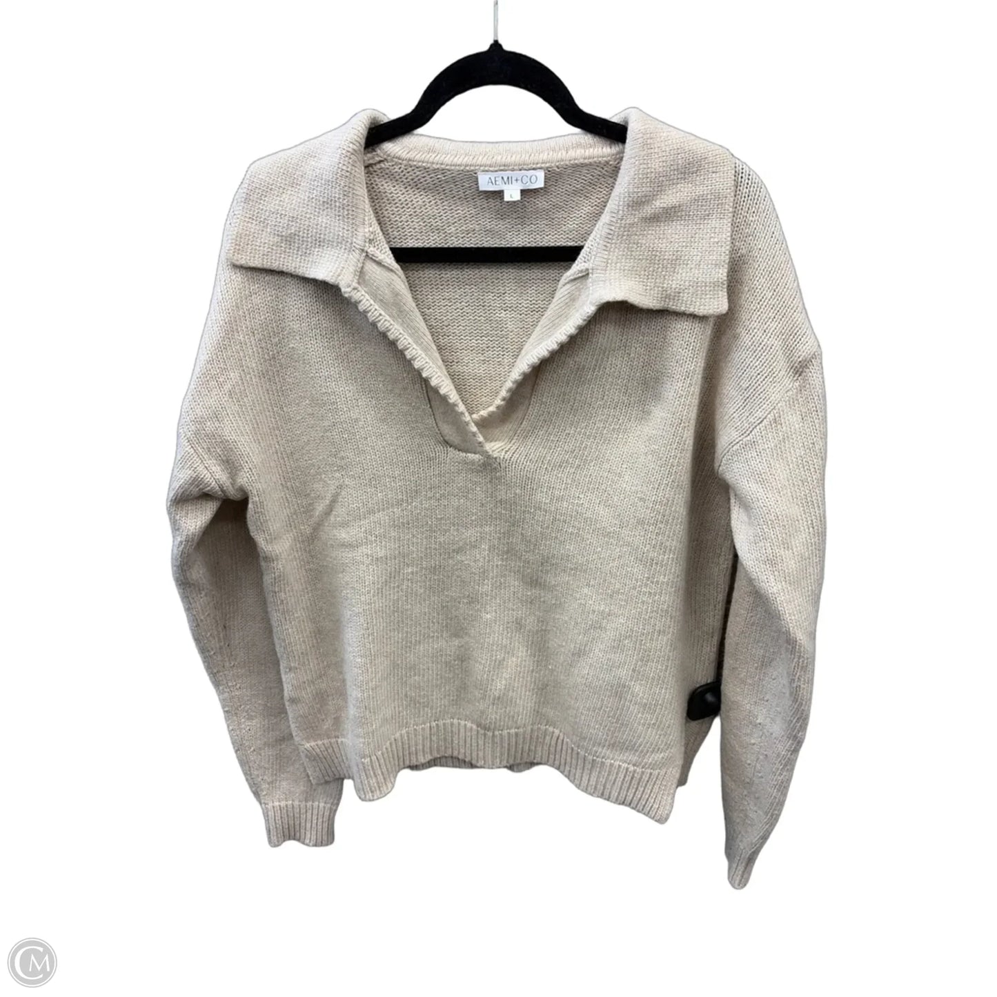 Sweater By Clothes Mentor In Tan, Size: L