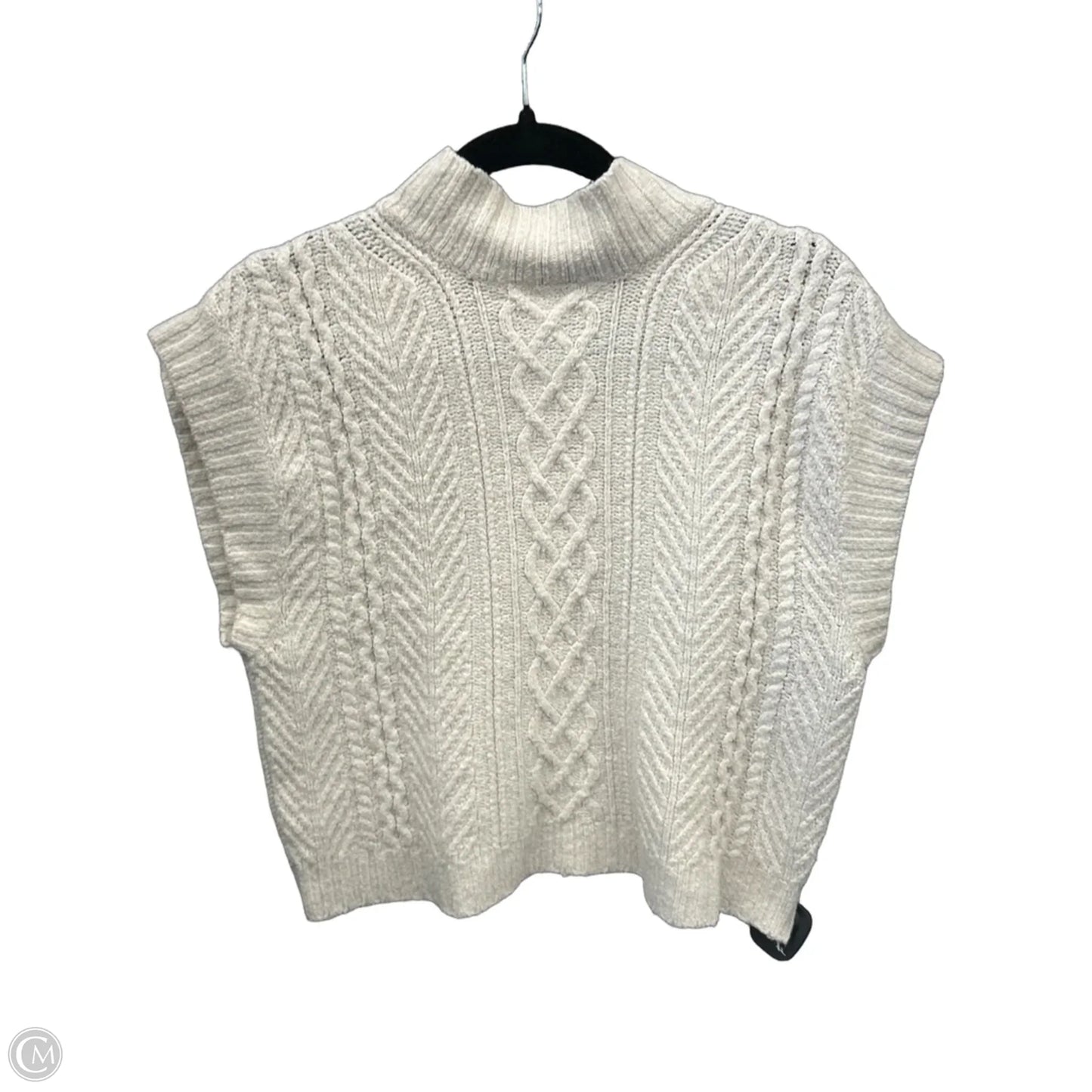 Sweater Short Sleeve By Pink Rose In Cream, Size: M