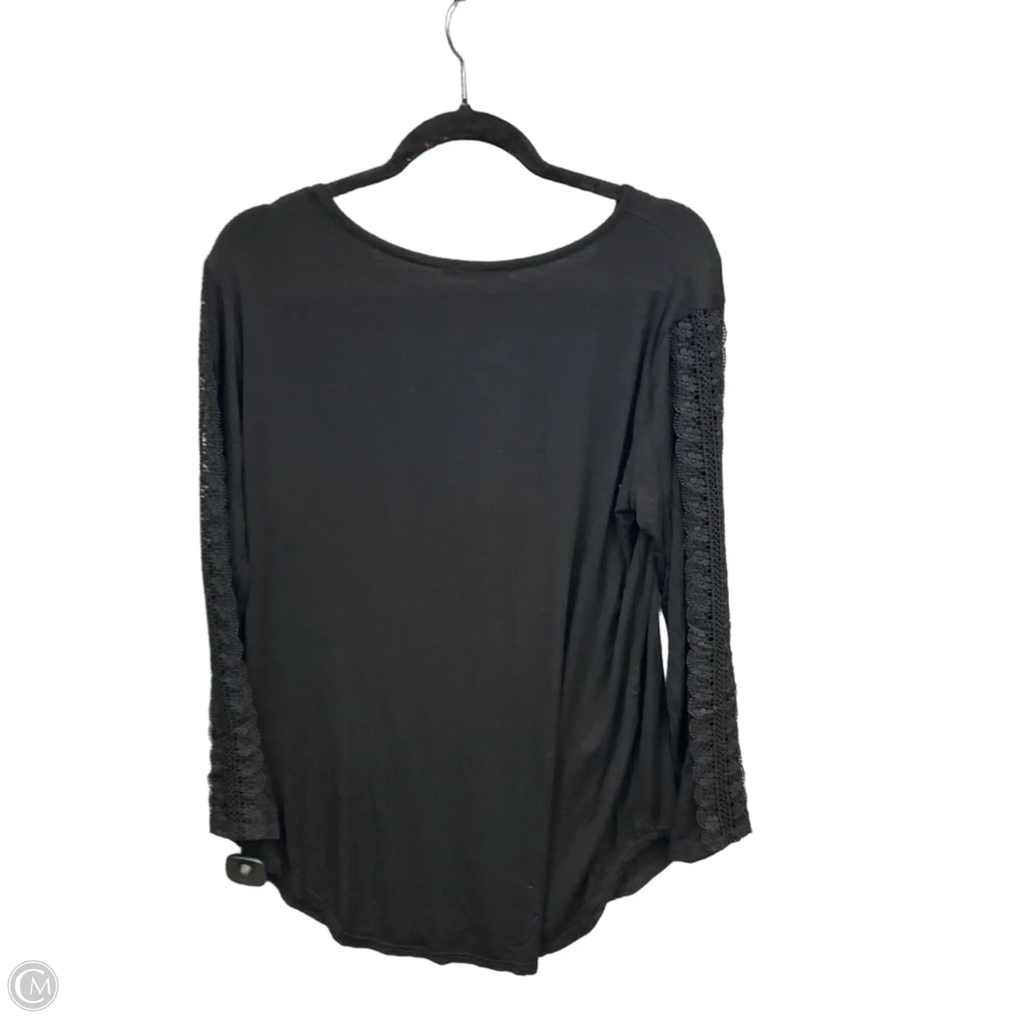 Tunic Long Sleeve By Amaryllis In Black, Size: L