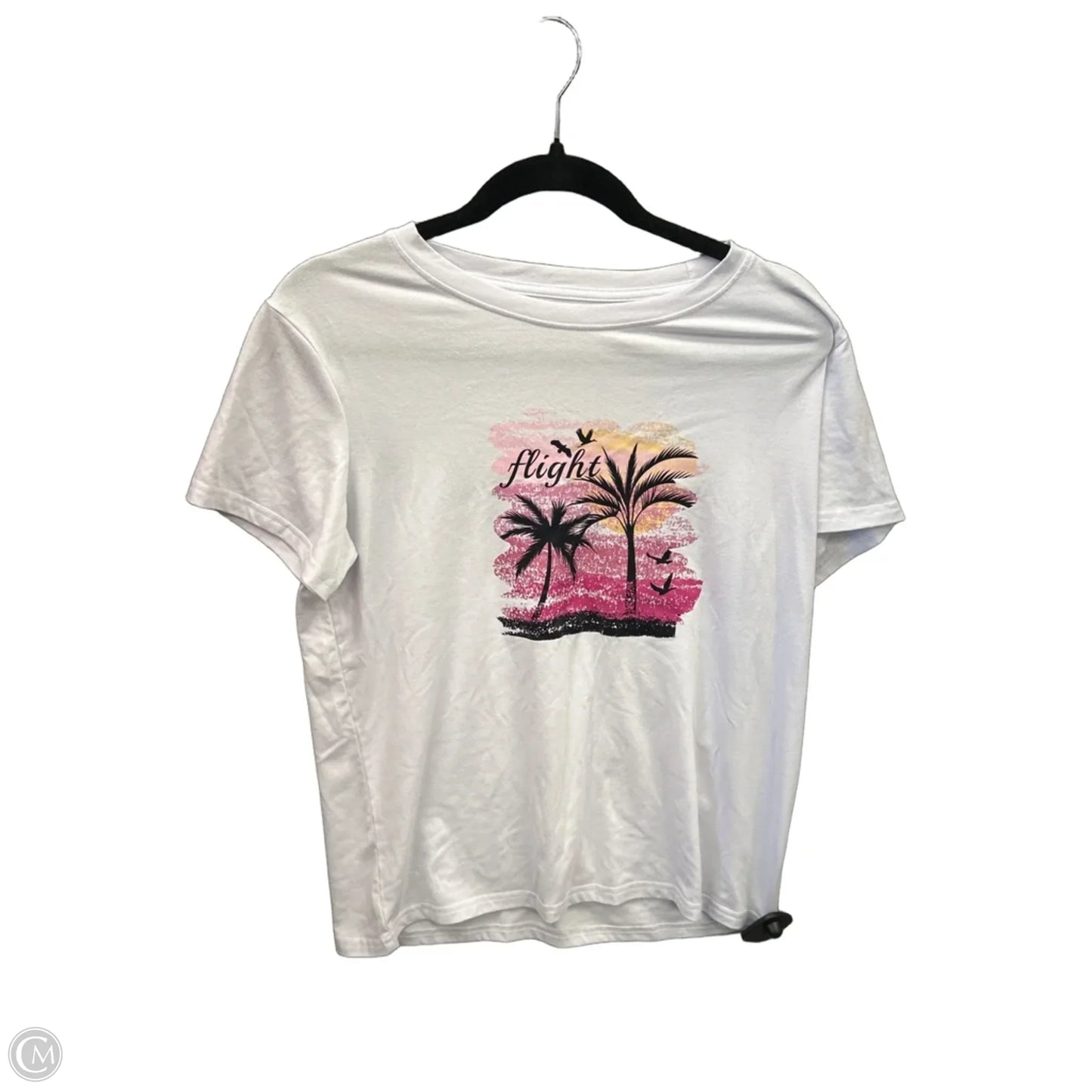 Top Short Sleeve By Shein In White, Size: L