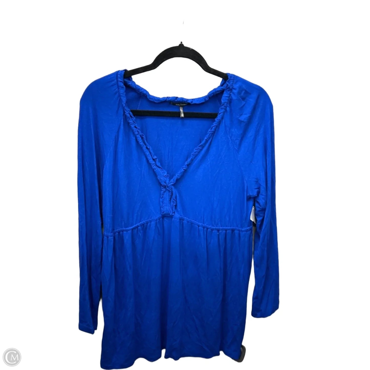 Top Long Sleeve By Daisy Fuentes In Blue, Size: L