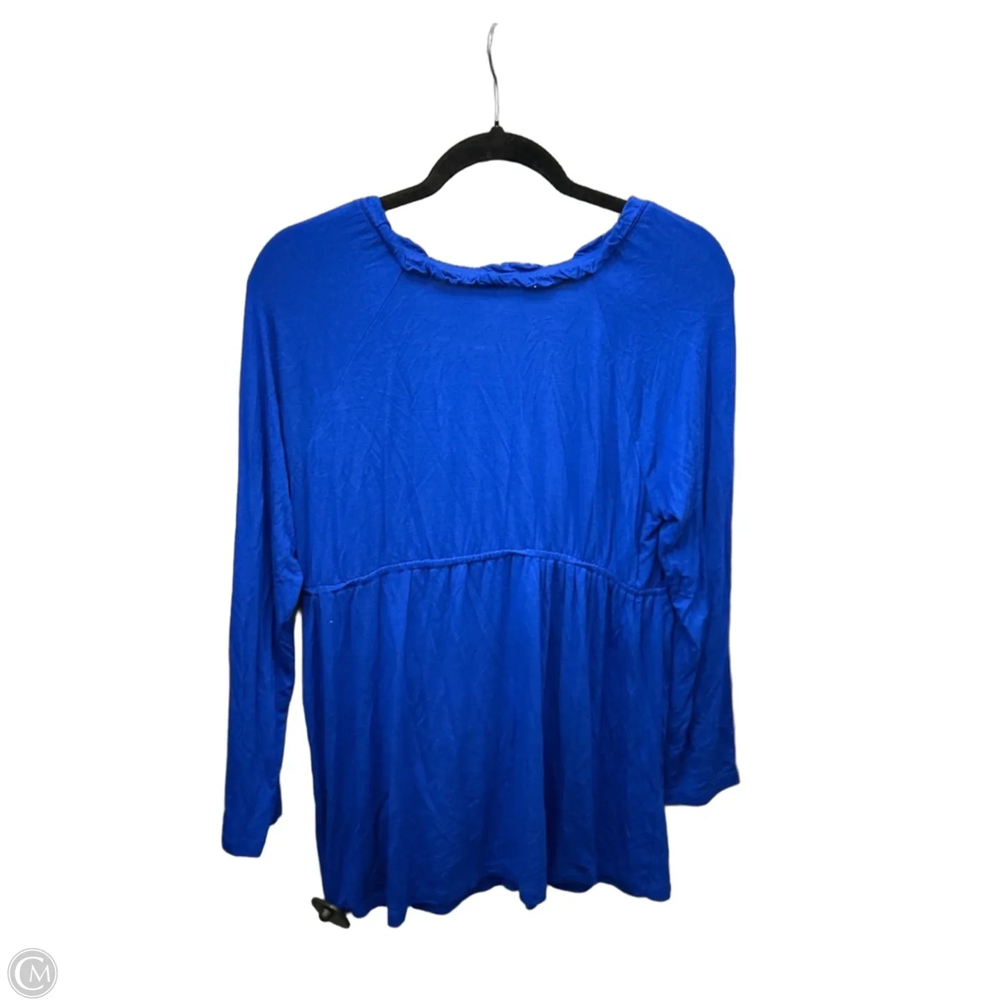 Top Long Sleeve By Daisy Fuentes In Blue, Size: L