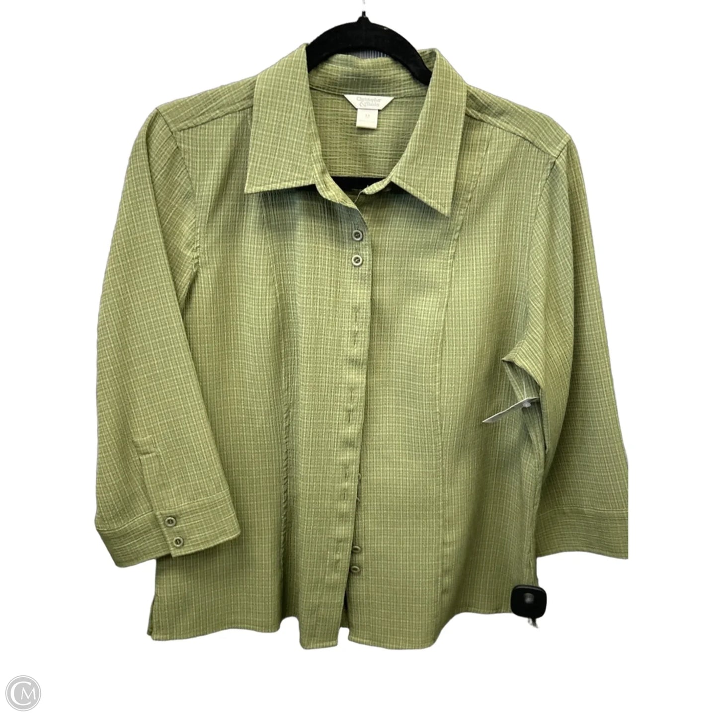 Top Long Sleeve By Christopher And Banks In Green, Size: M