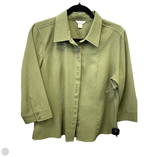 Top Long Sleeve By Christopher And Banks In Green, Size: M