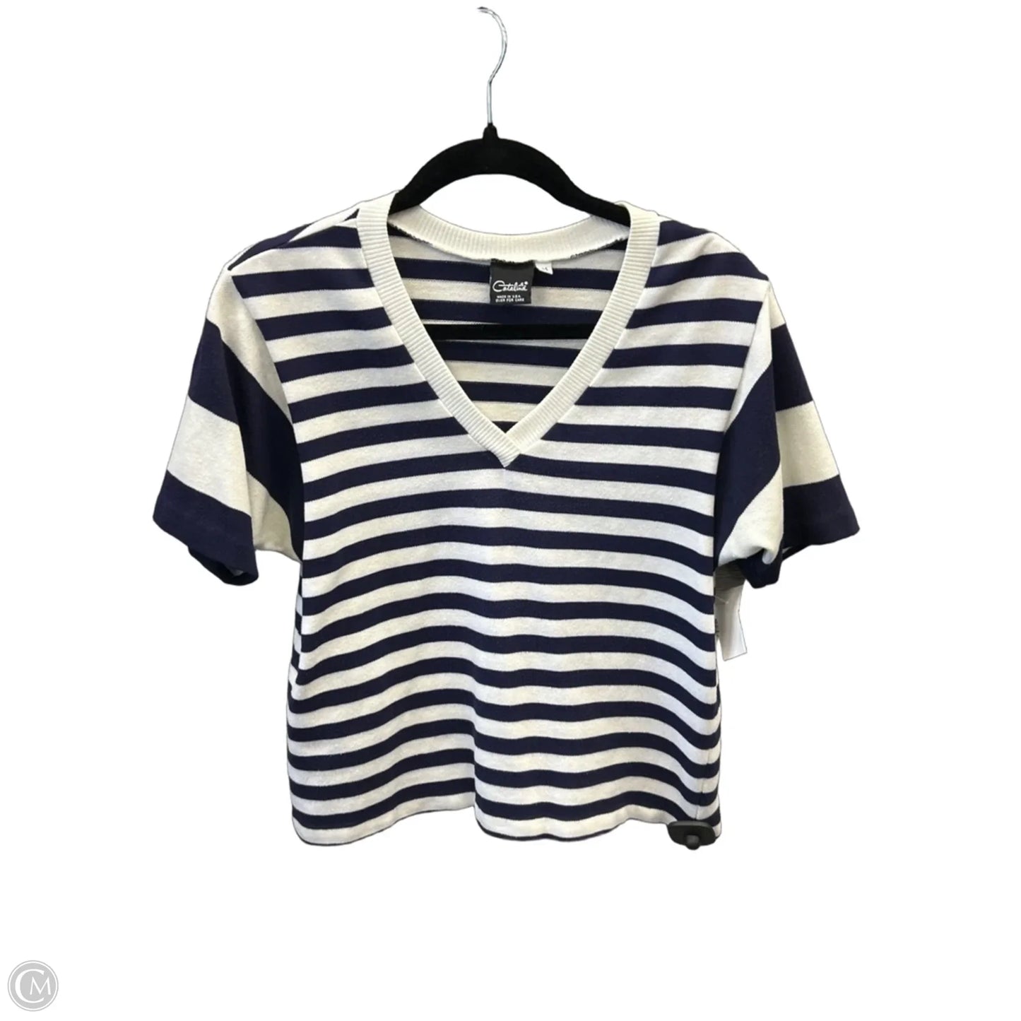 Top Short Sleeve By Catalina In Striped Pattern, Size: M
