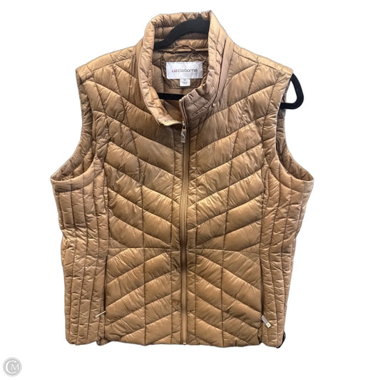 Vest Puffer & Quilted By Liz Claiborne In Brown, Size: Xl