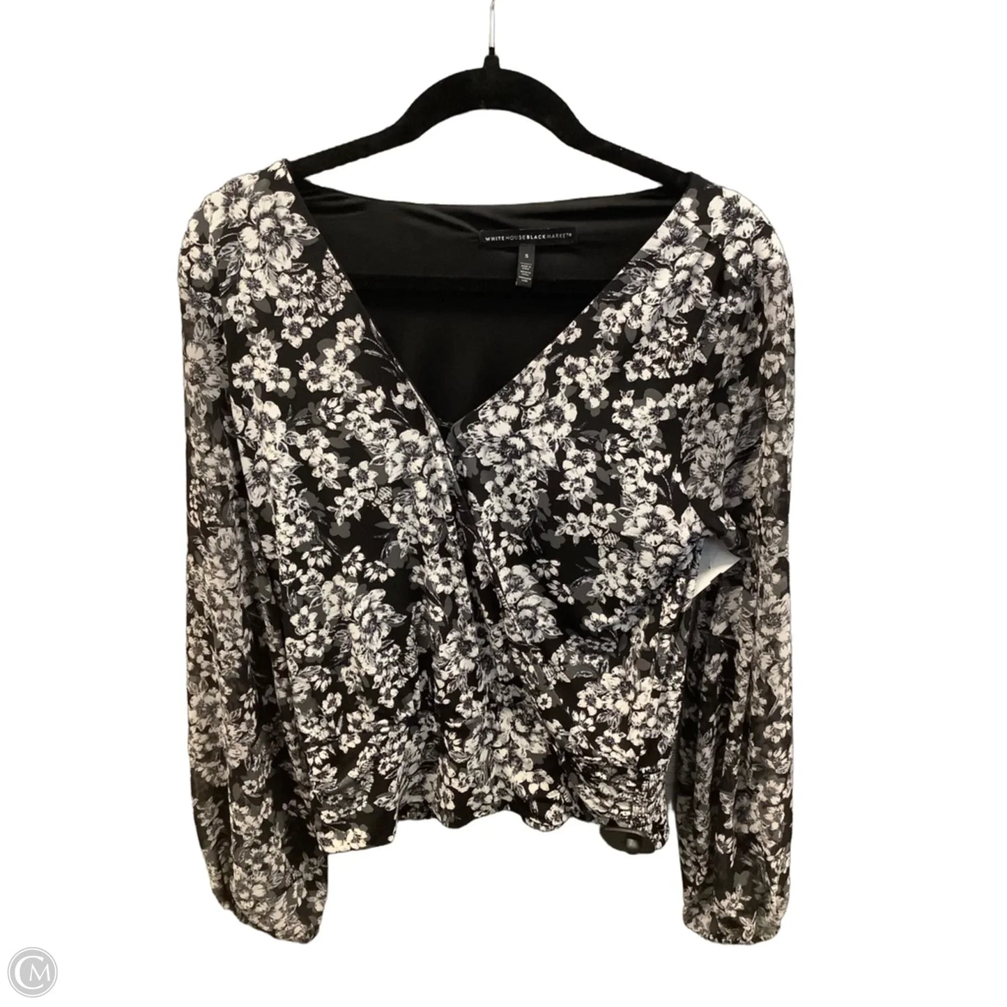 Blouse Long Sleeve By White House Black Market In Black, Size: S