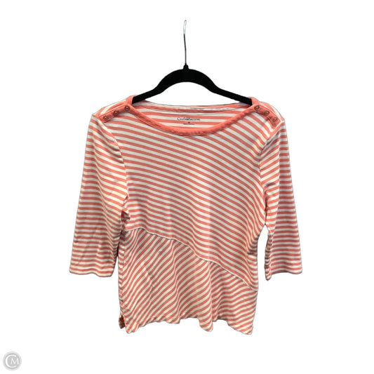 Top 3/4 Sleeve By Croft And Barrow In Striped Pattern, Size: M