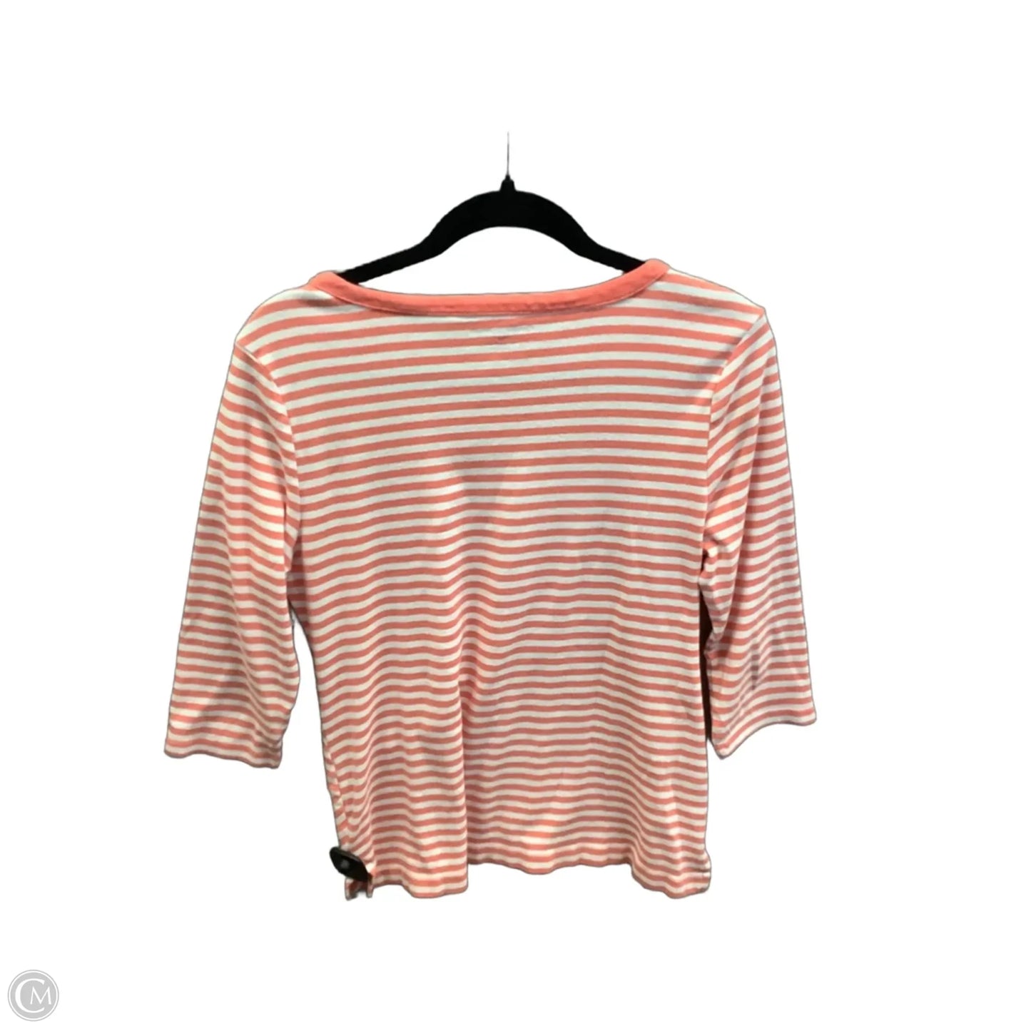 Top 3/4 Sleeve By Croft And Barrow In Striped Pattern, Size: M