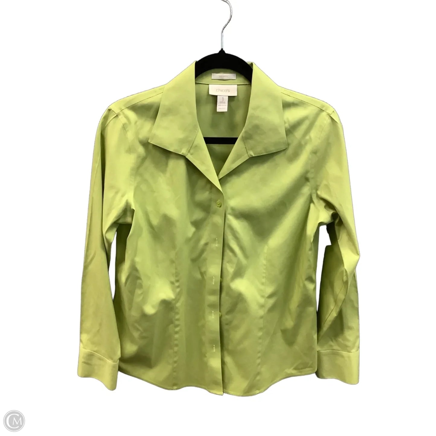 Top Long Sleeve By Chicos In Green, Size: M