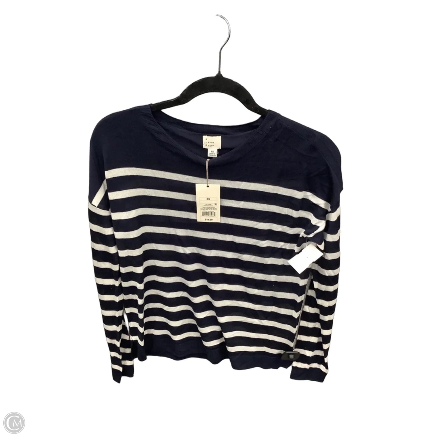 Top Long Sleeve By A New Day In Striped Pattern, Size: Xs