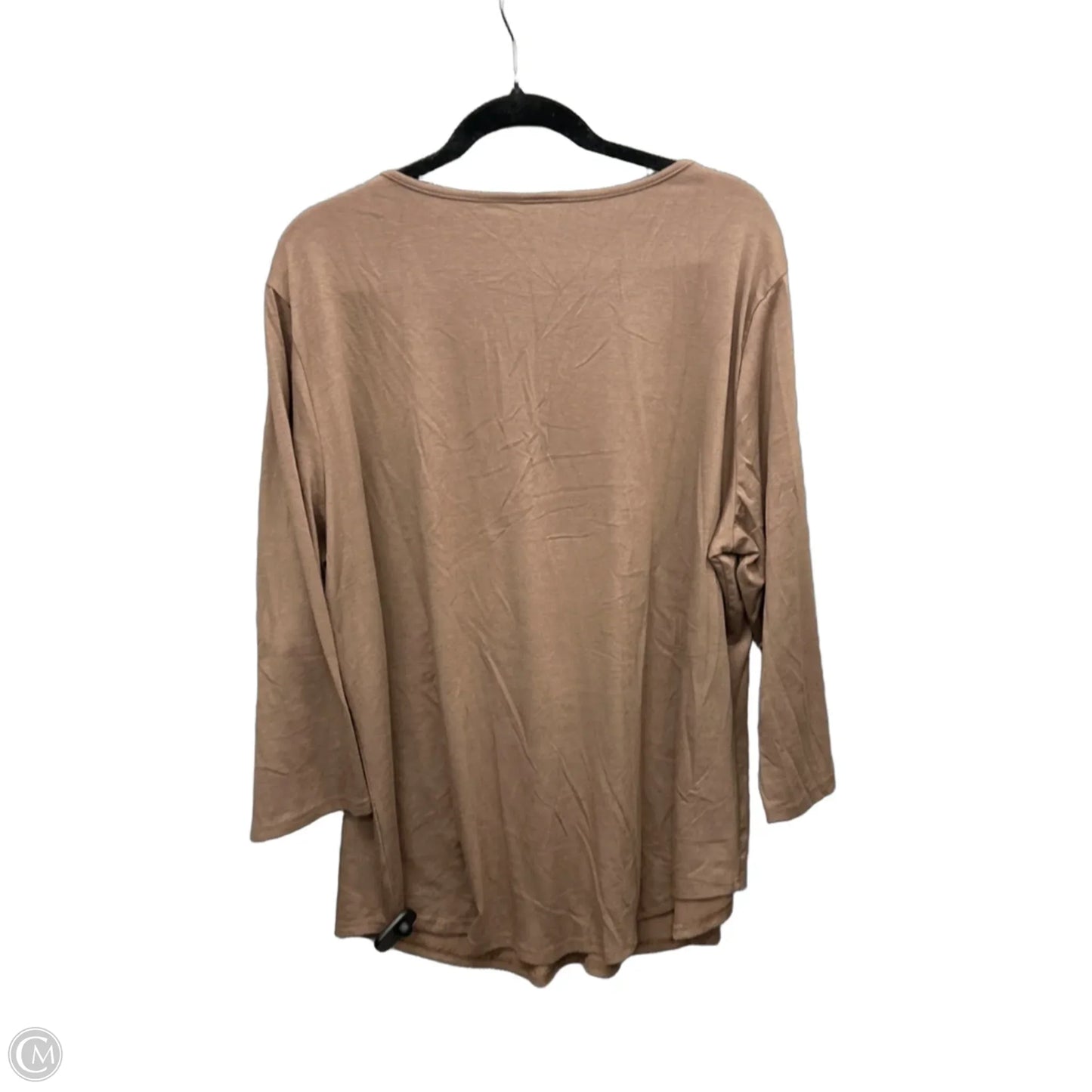Top Long Sleeve By Clothes Mentor In Brown, Size: Xxl