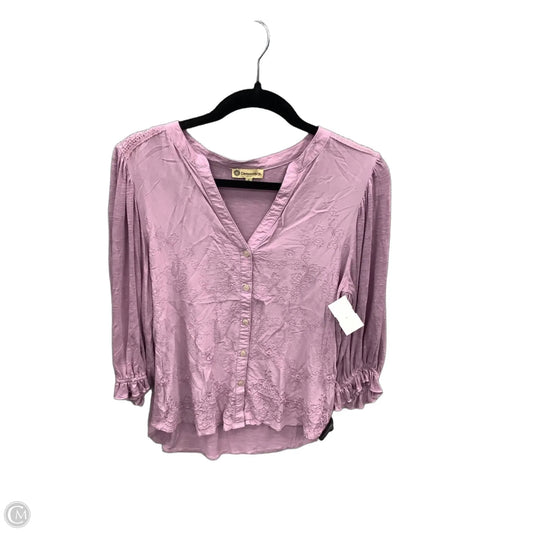 Top Long Sleeve By Democracy In Purple, Size: L