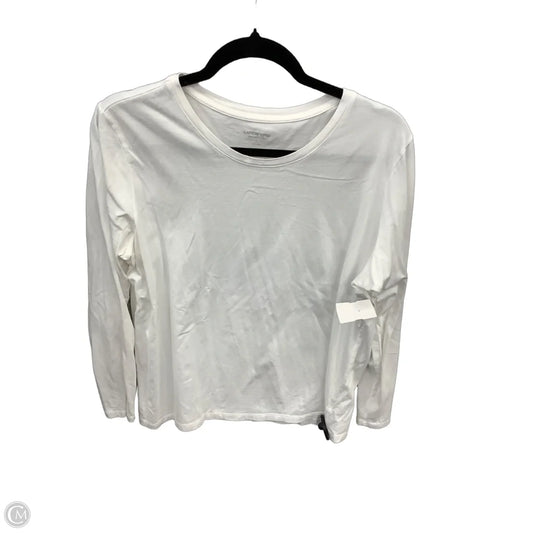 Top Long Sleeve Basic By Lands End In White, Size: L