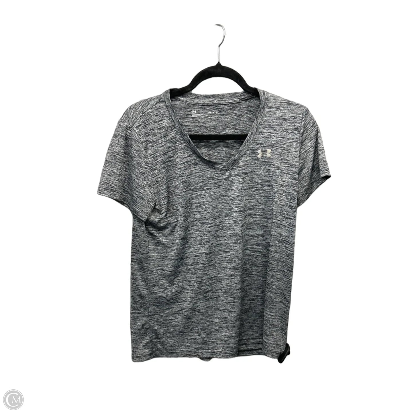 Athletic Top Short Sleeve By Under Armour In Grey, Size: M
