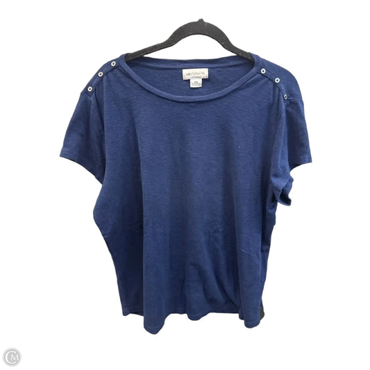 Top Short Sleeve By Liz Claiborne In Navy, Size: Xxl