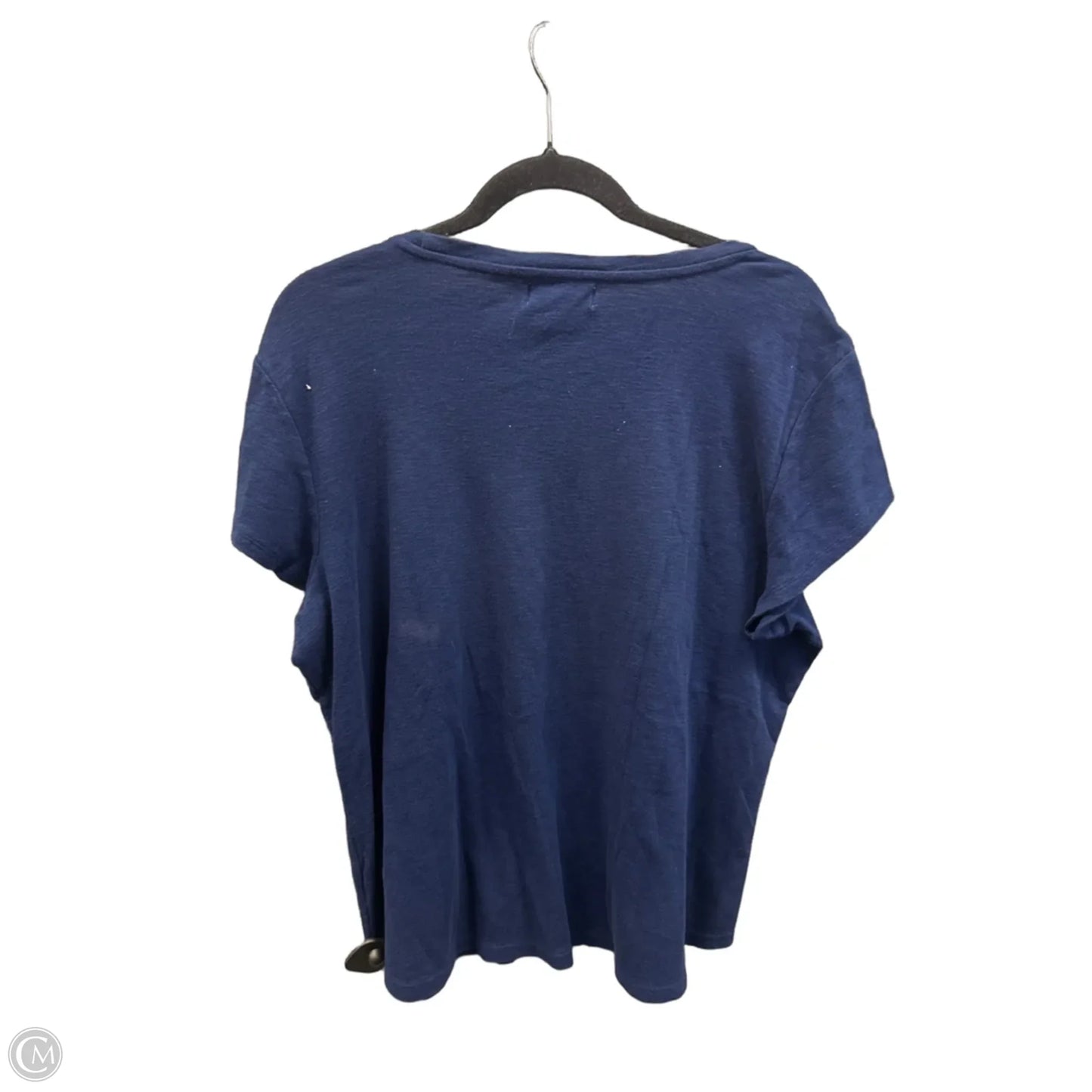 Top Short Sleeve By Liz Claiborne In Navy, Size: Xxl