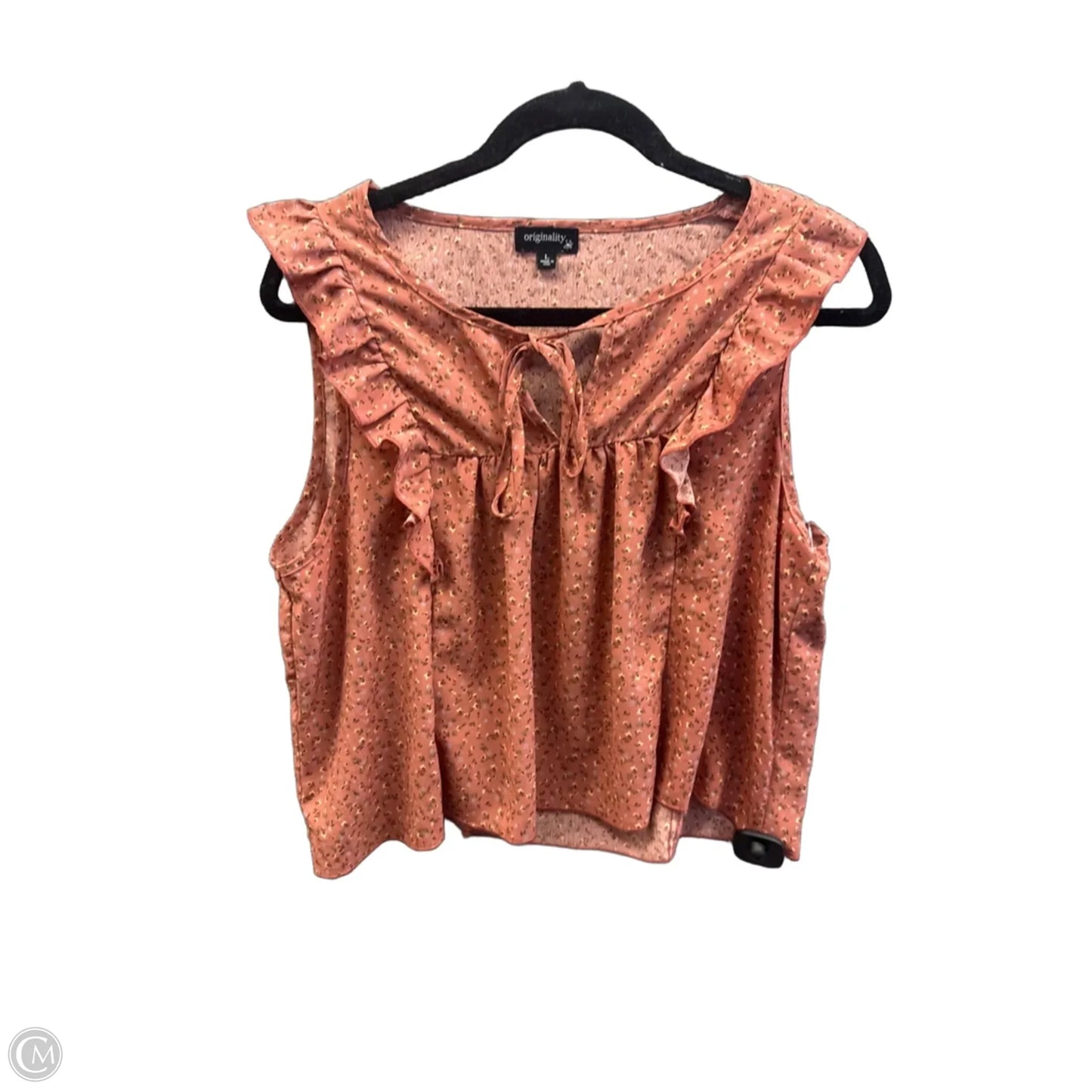 Top Short Sleeve By Originality In Orange, Size: L