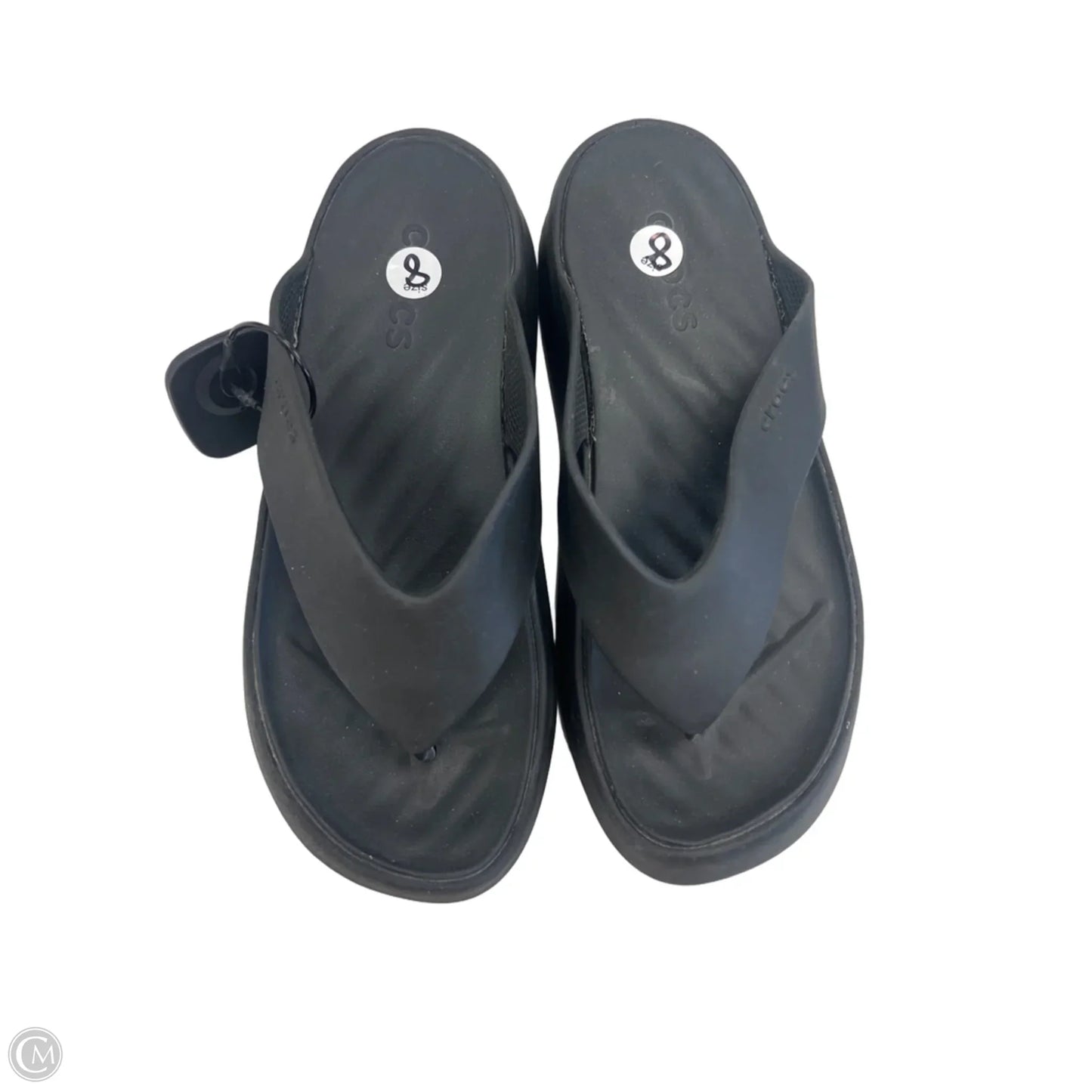 Sandals Heels Platform By Crocs In Black, Size: 8