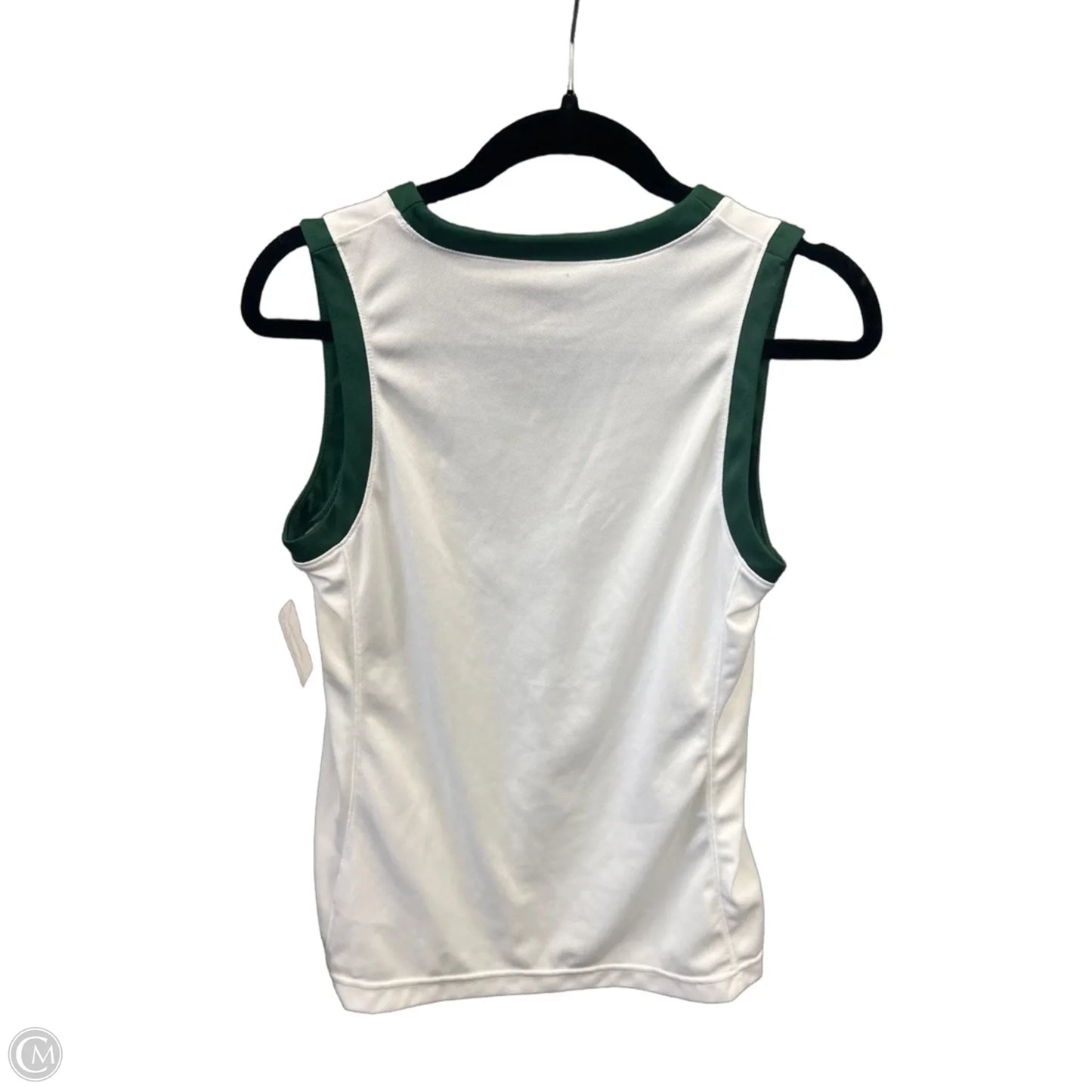 Athletic Tank Top By Adidas In Green & White, Size: S