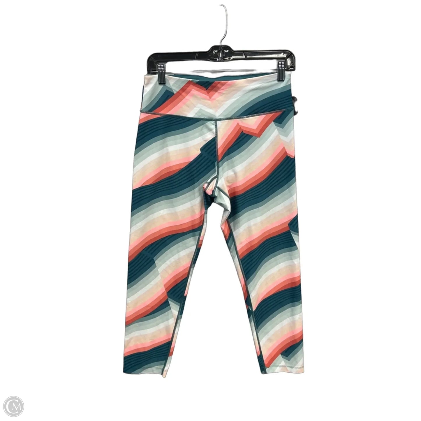 Athletic Leggings Capris By Calvin Klein Performance In Green & Pink, Size: L