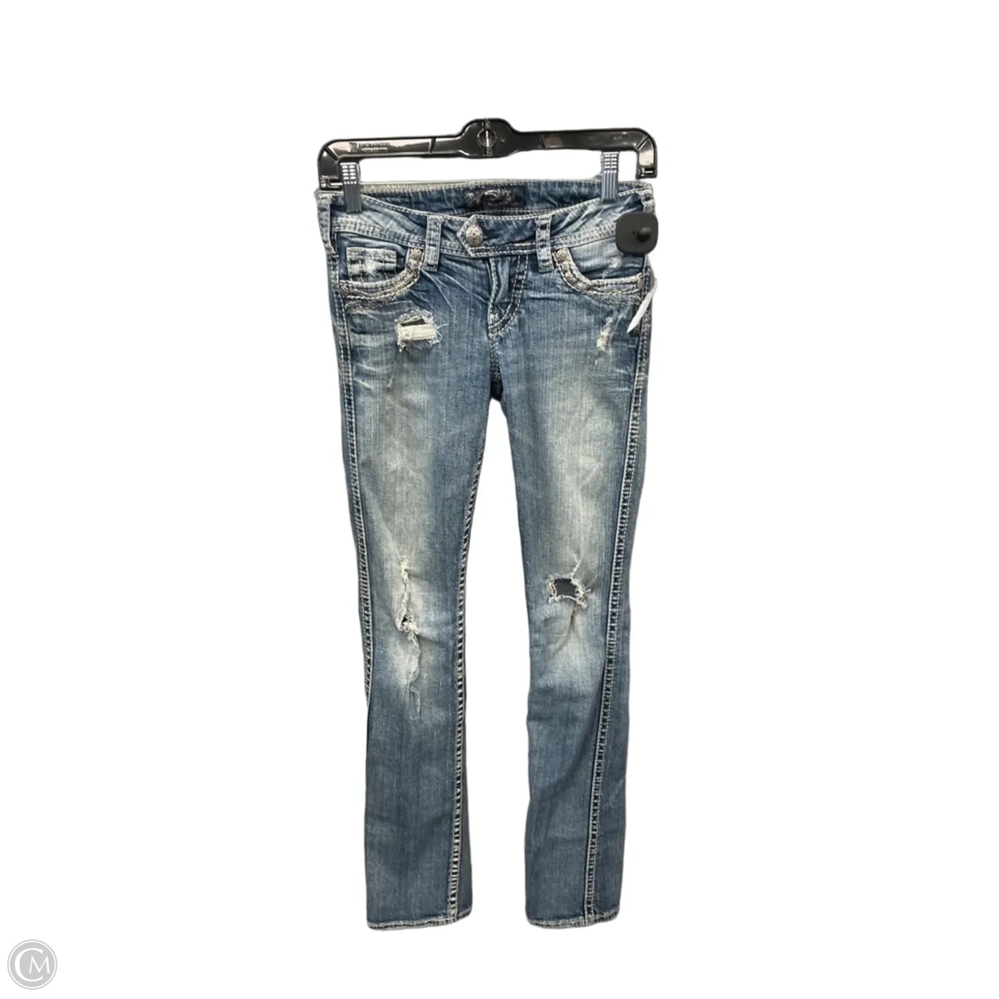 Jeans Skinny By Silver In Blue Denim, Size: 0