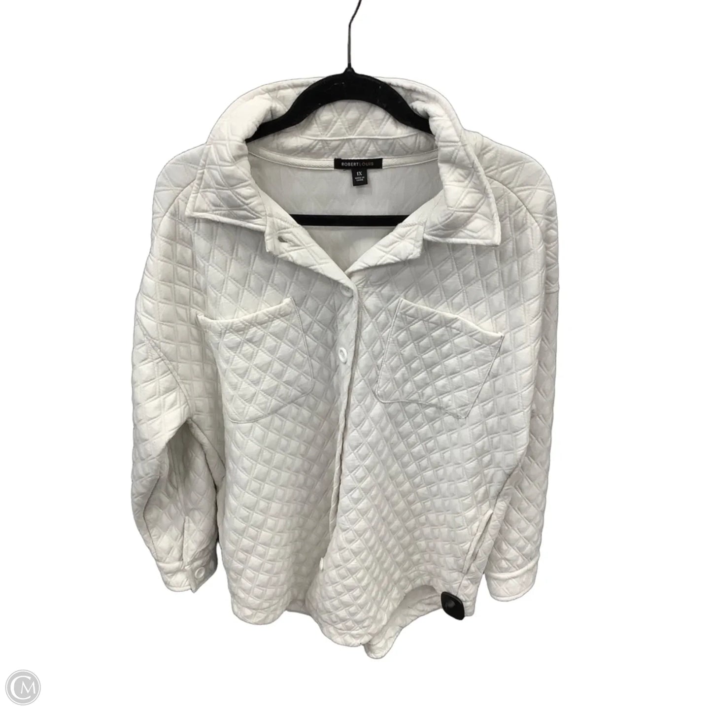 Jacket Puffer & Quilted By Robert Louis In White, Size: 1x