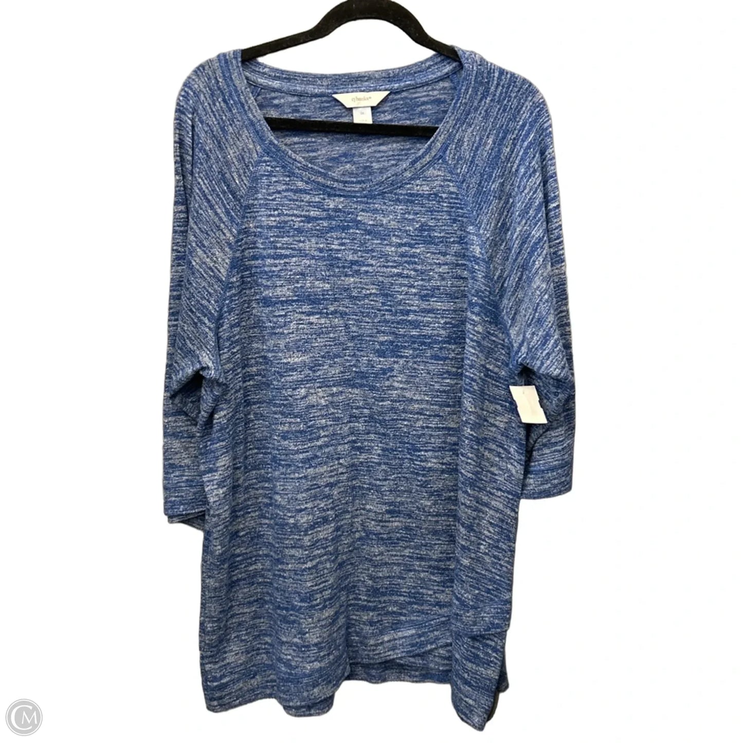 Top 3/4 Sleeve By Cj Banks In Blue, Size: 2x