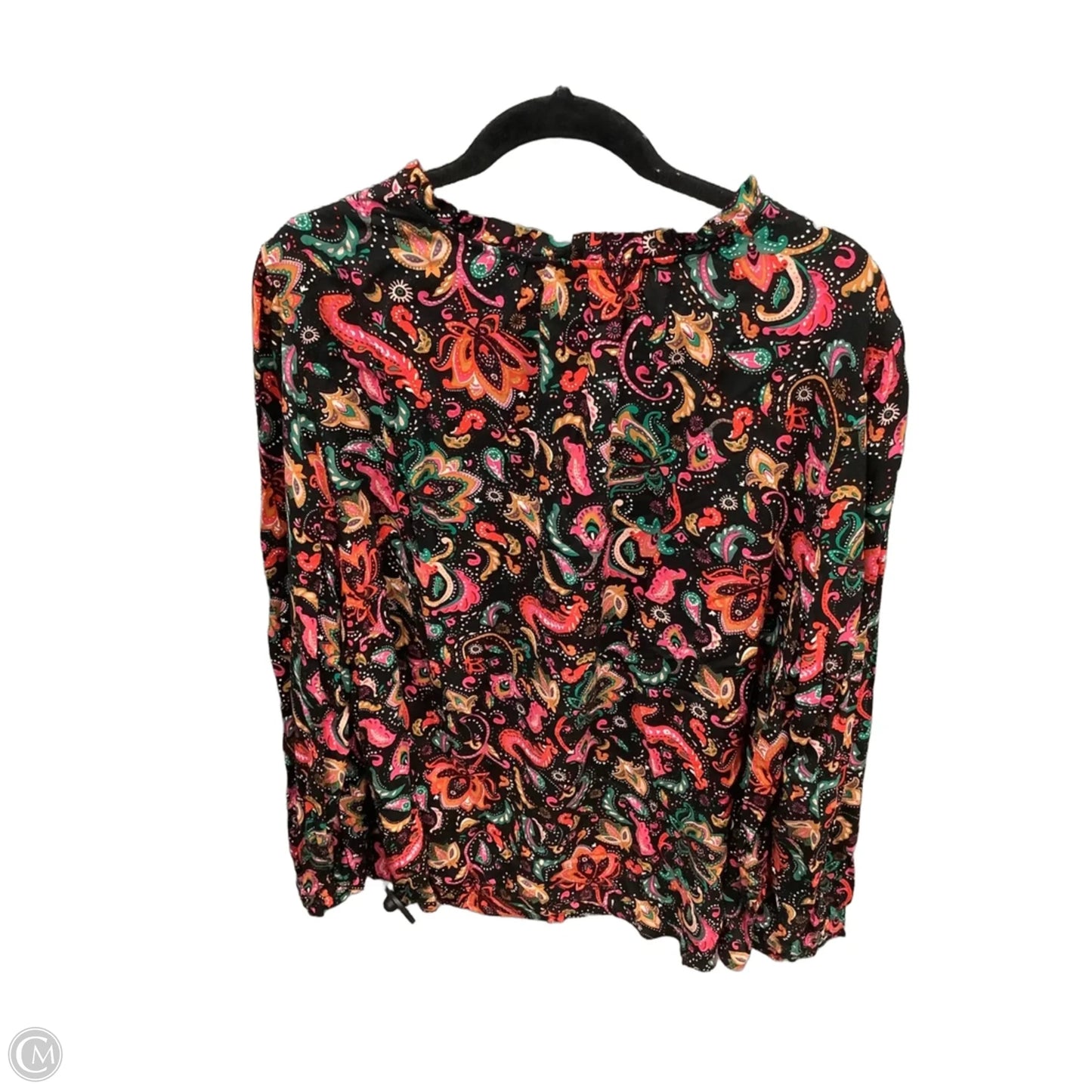 Top Long Sleeve By Croft And Barrow In Black, Size: 1x