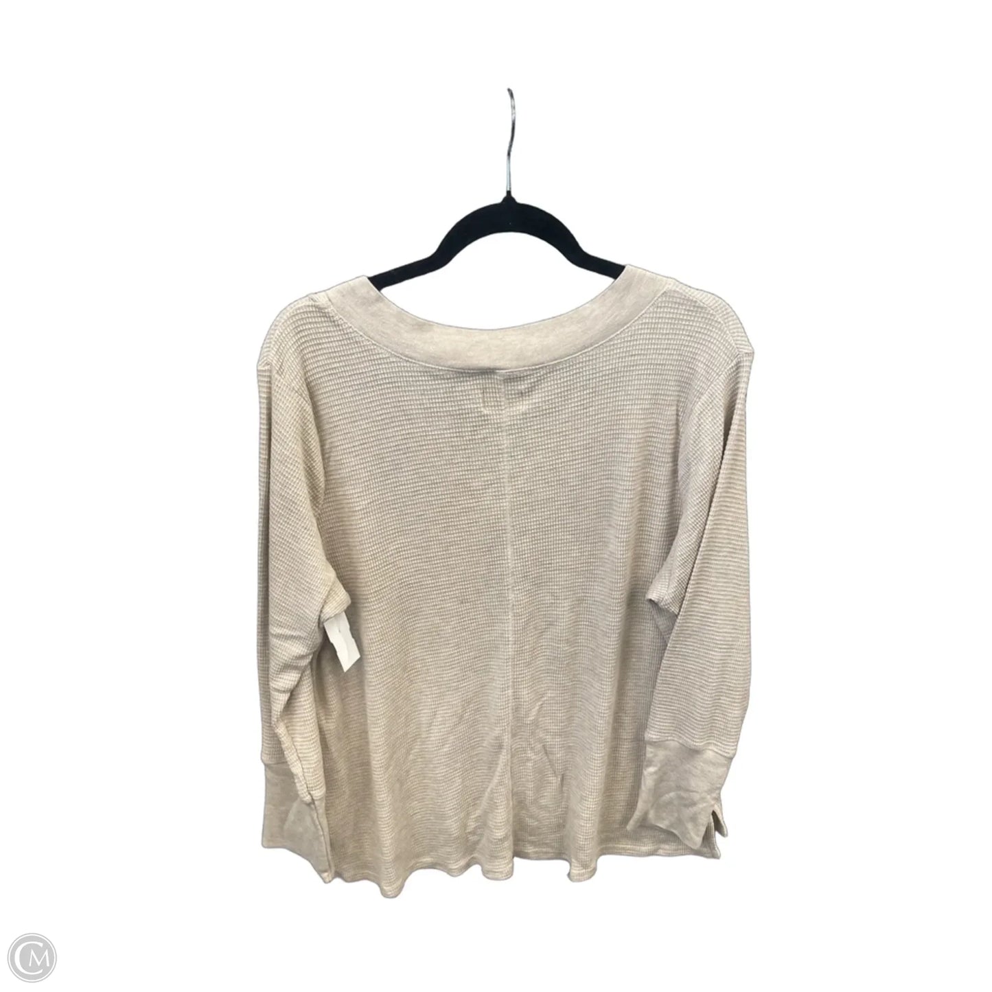 Top Long Sleeve By Terra & Sky In Tan, Size: 1x
