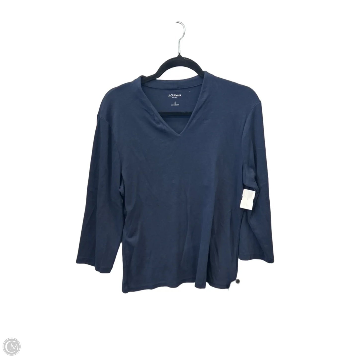 Top Long Sleeve Basic By Liz Claiborne In Navy, Size: Xl