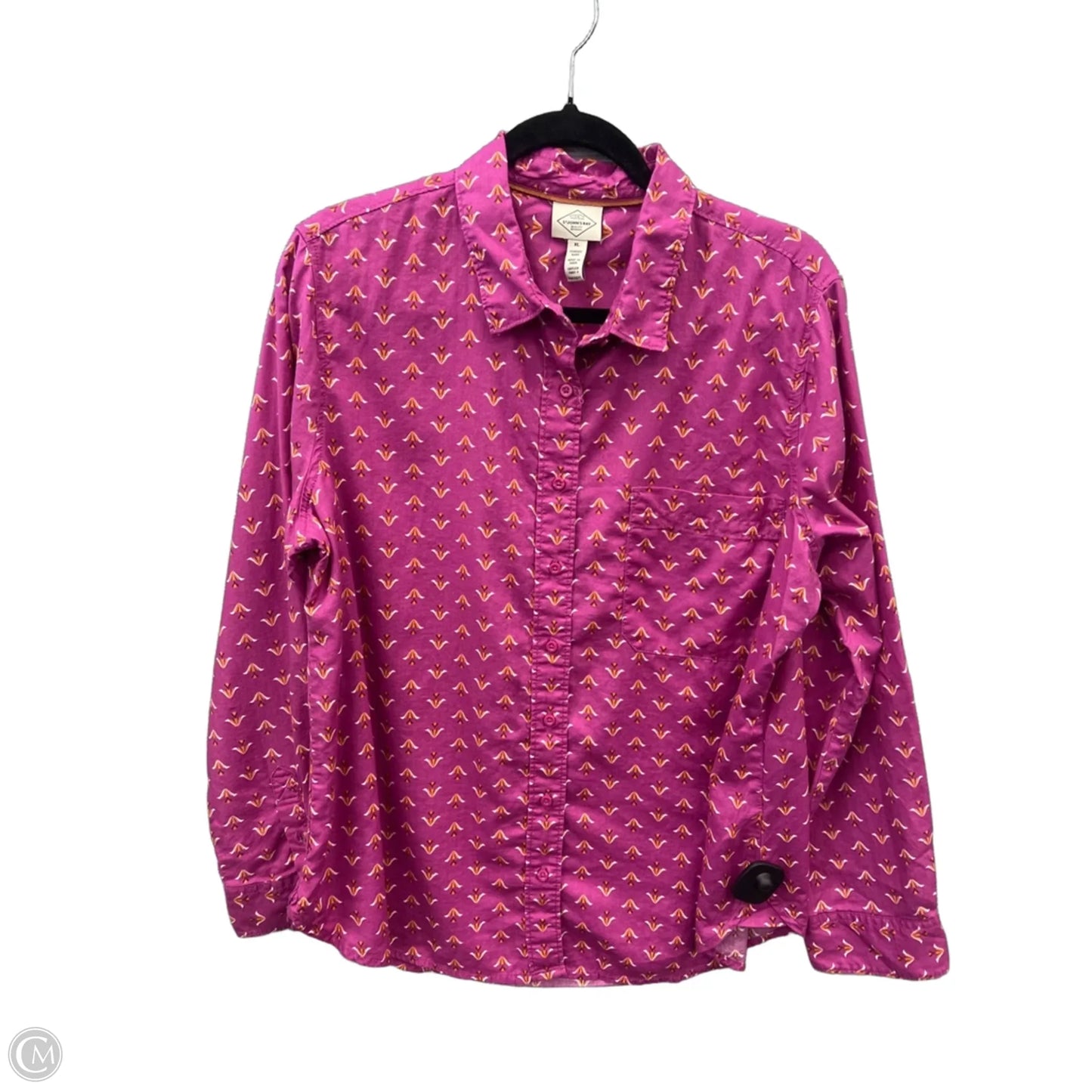Top Long Sleeve By St Johns Bay In Pink, Size: Xl