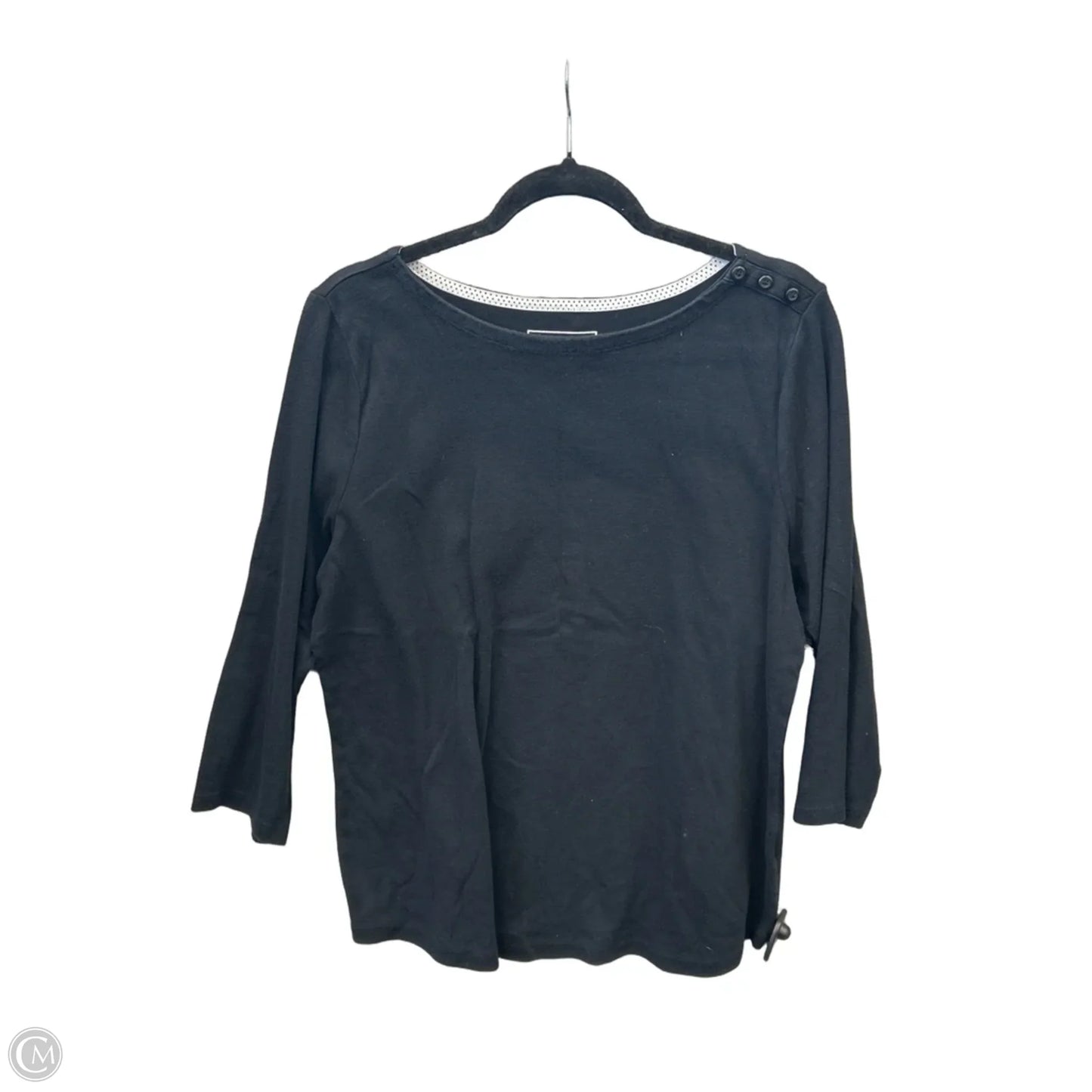 Top Long Sleeve By Charter Club In Black, Size: Xl