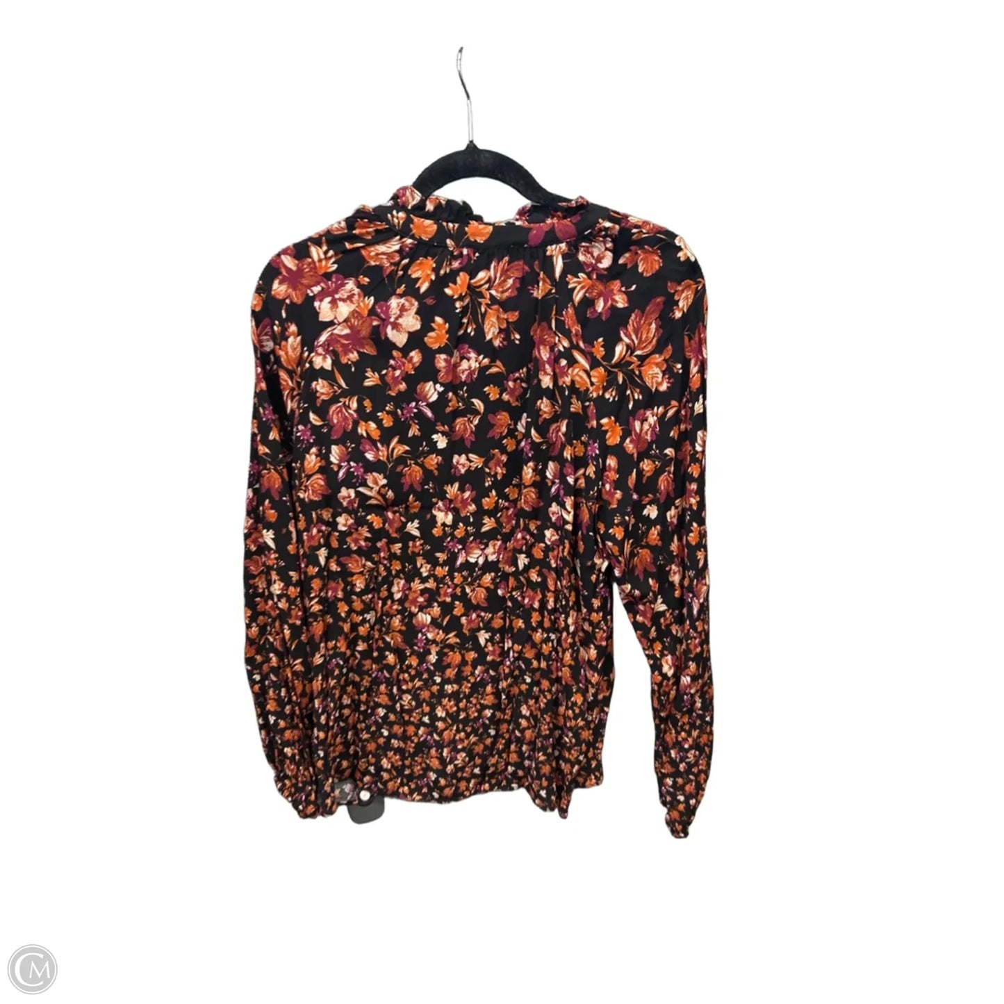 Blouse Long Sleeve By Gibson And Latimer In Black & Orange, Size: M