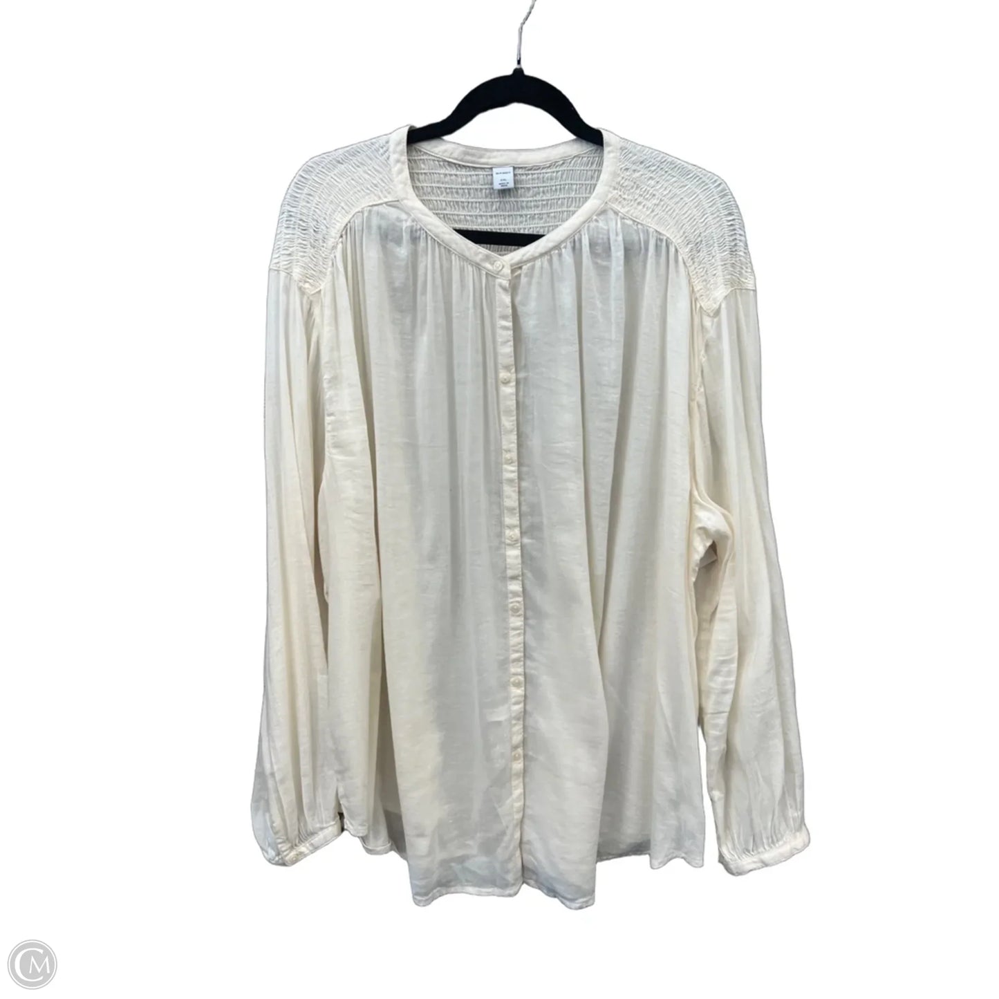 Top Long Sleeve By Old Navy In Cream, Size: Xxl