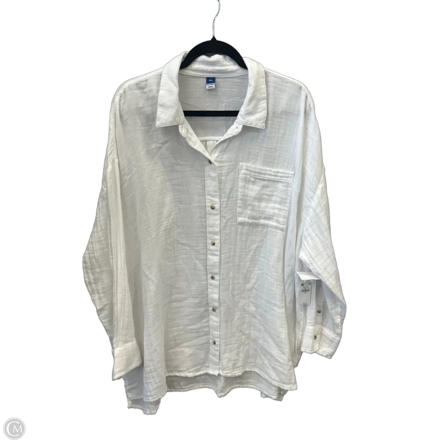 Top Long Sleeve By Old Navy In White, Size: Xxl