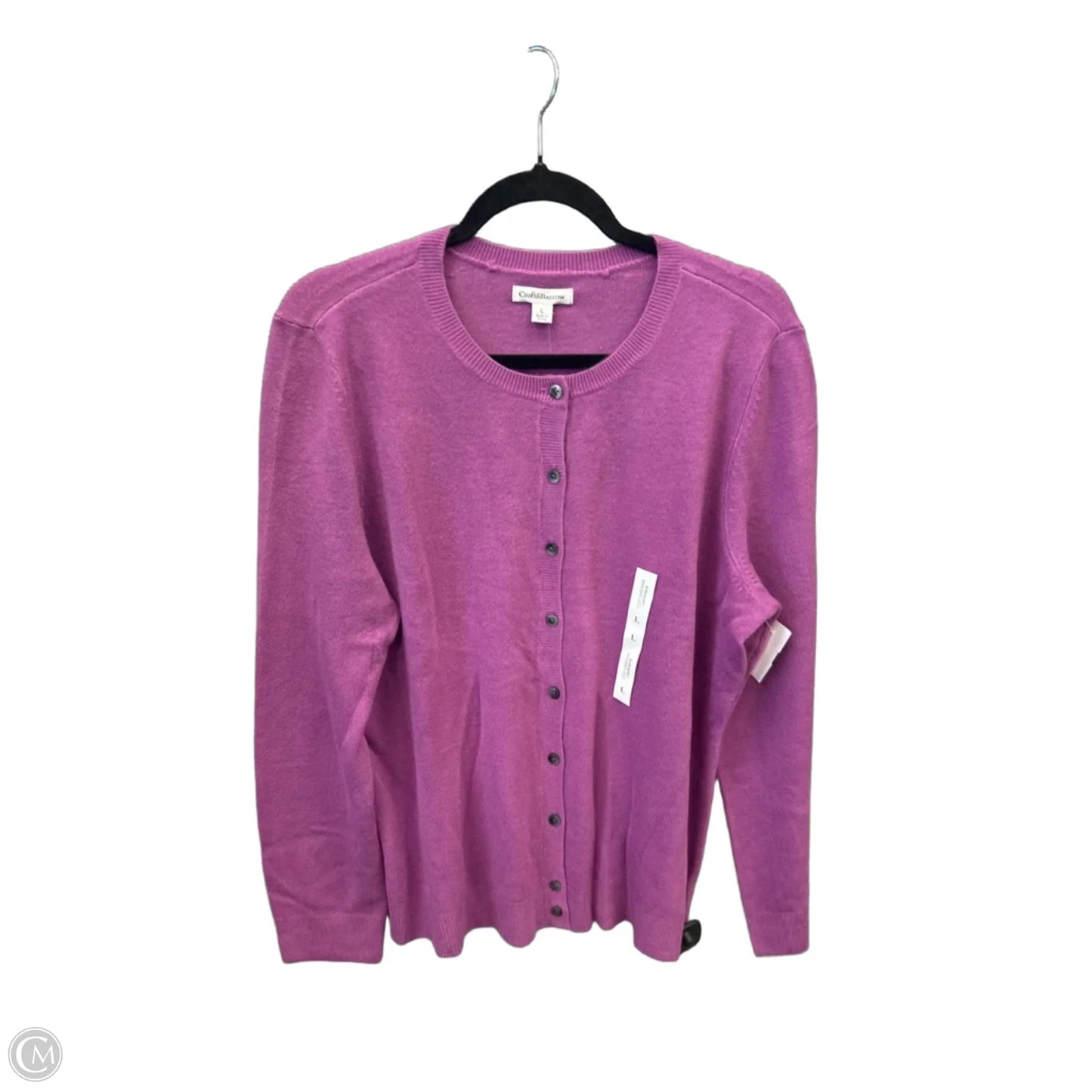 Sweater Cardigan By Croft And Barrow In Purple, Size: L